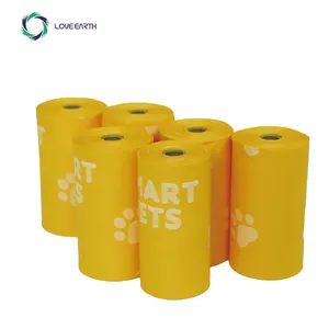 Commercio all'ingrosso della fabbrica stampa personalizzata Eco Friendly 100% biodegradabile profumata compostabile per rifiuti domestici cane cacca sacchetto