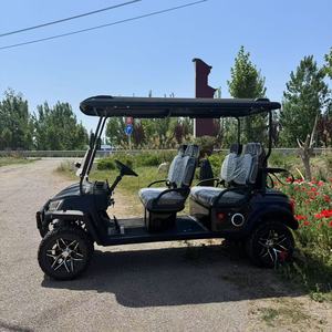 Chariot de golf électrique <span class=keywords><strong>le</strong></span> <span class=keywords><strong>moins</strong></span> <span class=keywords><strong>cher</strong></span> 4 places 72V au lithium chariots de golf électriques personnalisés avec pneus tout-terrain supportant la charge sans fil - Product Image 4
