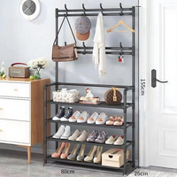 Étagère sur mesure pour chambre et dortoir, meuble de rangement autoportant pour chaussures et vêtements avec cintres et crochets