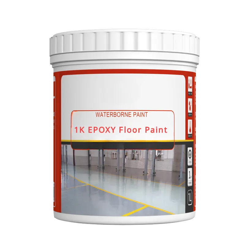 Pintura de suelo epoxi 1K a base de agua antipolvo Taller de fábrica pintura acrílica impermeable de alto brillo pintura de suelo endurecedor de resina epoxi