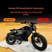 HIMOTO Black Warrior/Black Knight Moto Électrique Tout-Terrain 48V à Pneus Larges pour Adultes, Batterie au Lithium, Cadre en Alliage d'Aluminium, Export