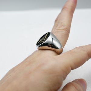 Individuelle Mode Punk Epoxyditan frei und akzeptiert Freimaurer-Ring Freimaurer AG Herren Edelstahl-Ringe - Product Image 4