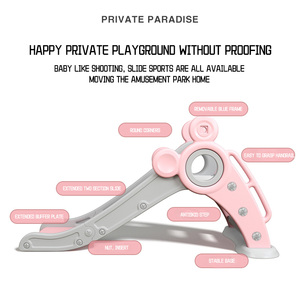 אין ריח שאינו רעיל מקורה מגרש משחקים תינוק ילדים פלסטיק שקופיות משרד מעקה צבעוני פלסטיק שקופיות עם סל - Product Image 4