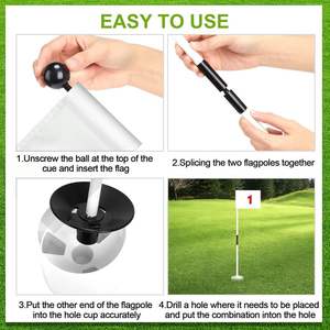 Set de Bandera Portátil para Putting Green de Golf, Bandera Duradera con Número de Hoy para Golf, Pin de Golf Numerado para Ayudas de Entrenamiento de Golf y Deporte - Product Image 4