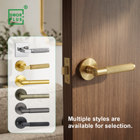 Poignée de porte moderne de luxe Doorplus, poignée de passage intérieure en laiton, poignée à levier chromée argentée, style antique, populaire