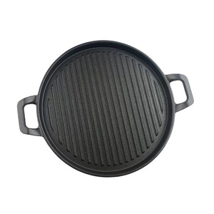 Cast Iron Grill Pan Round 12 Inch Durable Griddle For Indoor Outdoor Cooking - Product Image 3