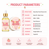 OEM ODM Parfum Naturel Premium Body Glaze Peach Macaron Set pour une Hydratation Profonde, Nourrissant et Hydratant pour le Soin du Corps Entier