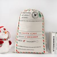 Sac à cordon en toile personnalisé pour cadeau de noël, Offre Spéciale