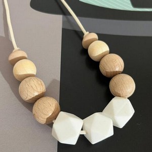 Collar de cuentas de silicona para bebé, collar de lactancia de dentición de silicona de grado alimenticio para niños, sin BPA, joyería para amamantar - Product Image 4