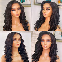 Perruques Lace Front Ondulées Cheveux Humains HD Transparentes Sans Colle Pré-Pluckées avec Baby Hair Ligne de Cheveux Naturelle 13x4 pour Femmes Noires Soyeuses