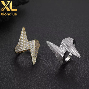 18K Gold Plated Full Diamond Shaped <b>Ring</b> Hop Trend Insert Zircon <b>Ring</b> for Men Women <b>Brass</b> Jewelry - Product Image 4