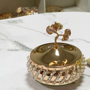 Décoration de luxe légère pour salon, style européen nouveau, boîte à bonbons en verre de cristal, pot de rangement - Product Image 4