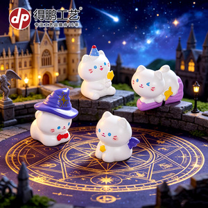 Figurine en résine Dp Magician Kitten, chat mignon de dessin animé, boîte mystère, décoration de bureau, artisanat artistique pour la maison, cadeau - Product Image 4
