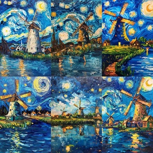 ภาพวาดเพชร DIY XIXI แบบทำมือ - ภาพวิวทิวทัศน์ แบบเต็มพื้นที่ รูปทรงไม่สม่ำเสมอ อะคริลิค สำหรับตกแต่งบ้านและสำนักงาน - Product Image 2