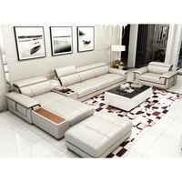 Canapé d'angle modulaire en cuir de luxe pour salon, mobilier de maison moderne en forme de L