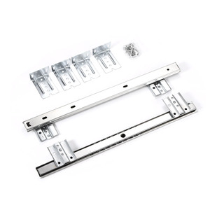 Glissières de tiroir pour clavier <span class=keywords><strong>sous</strong></span> bureau, noires et argentées, en métal, avec roulements à billes - Product Image 3