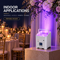 Projecteur LED DMX sans fil sur batterie 4x18W 6-en-1 72W avec télécommande IR et contrôle via application WiFi pour éclairage de scène de mariage