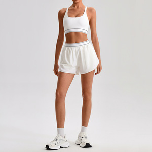 Ensemble <span class=keywords><strong>de</strong></span> yoga et fitness 2 pièces pour <span class=keywords><strong>femme</strong></span> : Soutien-gorge <span class=keywords><strong>de</strong></span> <span class=keywords><strong>sport</strong></span> à bretelles réglables et short <span class=keywords><strong>de</strong></span> course taille haute – <span class=keywords><strong>Tenue</strong></span> d'entraînement et survêtement - Product Image 5