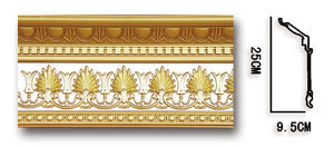 Moulures murales et de plafond en polystyrène de style français Banruo, luxueuses, à motifs de feuillage doré - Product Image 2