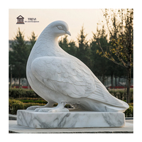 Ornement de jardin Statue d'oiseau en pierre Sculpture de colombe en marbre Fabricant