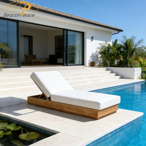 Cadre en aluminium moderne pliable chaise longue lits de soleil meubles d'extérieur chaise longue de piscine pour piscines d'hôtel - Product Image 1