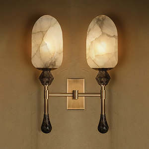 Luxury Modern Dakota Alabaster <b>Wall</b> Lamp Natural Stone <b>Sconce</b> Light Fixture for High-End Bedroom Living Room Hotel - Product Image 4