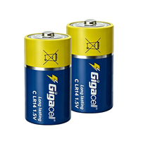 Baterai Super Alkaline LR14 1.5V C Berkinerja Tinggi, Baterai C Non-Isi Ulang untuk Jam/Remote/Mainan & Perangkat Elektronik