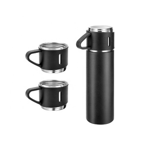 Bộ quà tặng cốc giữ nhiệt hai lớp 500ml, cốc trà, bình nước thép không gỉ 304, bình giữ nhiệt chân không di động kèm 2 cốc dự phòng - Product Image 2