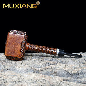 XIAOXIONG personnalisable en bois massif fumer tuyau de haute qualité à la main <span class=keywords><strong>Thor</strong></span> marteau luxe bruyère sculpté rustique Portable laque - Product Image 4