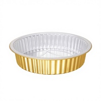 Barquette jetable en aluminium doré épaissi HBOLE Y250-2000 pour barbecue, plat à fondue, emballage alimentaire à emporter, 2000 ml, usage commercial