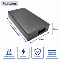 Boîtier de commande en aluminium pour projets électroniques, montage de circuits imprimés DIY, indice de protection IP54, anodisé noir, 120x71x25mm
