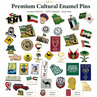 Broche en métal personnalisée avec drapeau national des Émirats arabes unis, de l'Arabie Saoudite et du Koweït, émail du Golfe, culture du Moyen-Orient, palmier, chameau, souvenir, badge