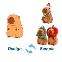 Peluche Capybara de Noël Personnalisée, Jouet Doux à Câliner, Animal en Peluche Kawaii, Poupée sur Mesure, Décoration de Chambre d'Enfant, Cadeau, Vente en Gros