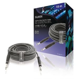 Câble de haut-parleur 6,35 mm mâle vers 6,35 mm mâle 15 m gris foncé pour connexion audio - Product Image 1