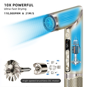 Asciugacapelli ad Alta Velocità con Motore Brushless 1300W, Ioni Negativi, Spazzola ad Aria Calda Tutto-in-Uno per Styling, Piastra Lisciante e Ferro Arricciacapelli - Product Image 3