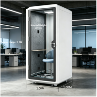 Cabine de bureau insonorisée, cabine acoustique modulaire pour l'intimité, cabine de travail individuelle, boîte de réunion téléphonique pour la maison et les espaces de travail commerciaux