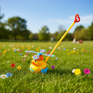 Jouet de canard à tirer avec hélice et poignée, 21 cm, pour enfants, assistant de marche - Product Image 3