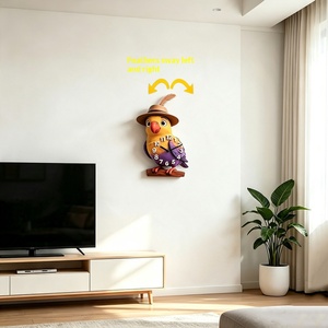 Reloj <span class=keywords><strong>de</strong></span> Pared 3D Creativo con Diseño <span class=keywords><strong>de</strong></span> Loro Oscilante con Plumas, Funciona con Pilas, Oscilación Izquierda/Derecha, Diseño <span class=keywords><strong>de</strong></span> Animal Adorable para Dormitorio o Habitación Infantil - Product Image 4
