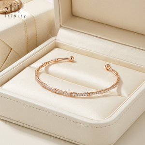 Bracelet de haute qualité, tendance moderne, pour mariage et fête, bijoux en or rose massif 18 carats, diamants naturels véritables - Product Image 6