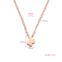 Usine directement en gros bijoux en acier inoxydable plante Cactus mignon petit pendentif collier