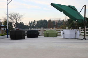 Prezzo a buon mercato mobili giardino esterno in Rattan sedia da pranzo Hotel tavolo da pranzo in vimini Set sedie salvaspazio set - Product Image 5