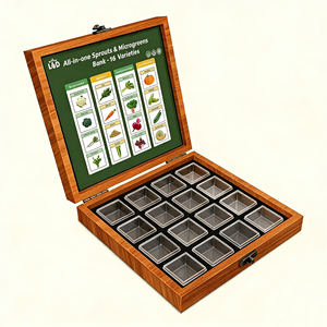 Kits de banque de jardin tout-en-un pour germes et microgreens que 16 variétés biologiques avec tableau - Product Image 1