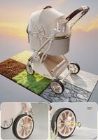 Poussette pliable pour animaux de compagnie à 4 roues, avec panier amovible, antichoc, chariot de voyage pour chats et petits chiens, promenades en extérieur