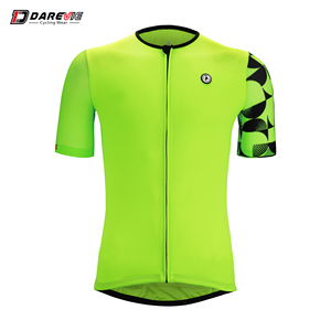 <span class=keywords><strong>Maillot</strong></span> de vélo Darevie Factory personnalisé avec logo géométrique, vert néon et gris - Product Image 6