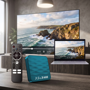 กล่องทีวีแอนดรอยด์อัจฉริยะ XS97 X‑618 4K UHD รองรับ WiFi แบบดูอัลแบนด์ BT5.0 เครื่องเล่นมีเดีย กล่องทีวีดิจิตอล รับผลิตแบบ OEM พร้อมโลโก้ตามสั่ง ขายส่งจากโรงงาน - Product Image 1
