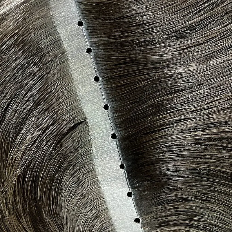 Produk Baru 12A Kain PU Tidak Terlihat Digambar Ganda Kualitas Tinggi Rambut Manusia 100% Kain Kulit Pu dengan Lubang Ekstensi Rambut Mulus