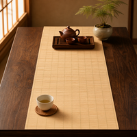 Chemin de table en bambou tissé naturel 30x150cm, tapis de thé enroulable, décoration de table écologique, logo personnalisé OEM, chemin de table en bambou