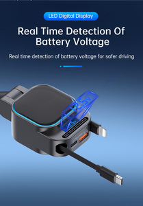Meilleure vente Nouveau chargeur de <span class=keywords><strong>voiture</strong></span> rétractable 4-en-1 Type C <span class=keywords><strong>Transmetteur</strong></span> <span class=keywords><strong>FM</strong></span> BT5.3 Modulateur d'autoradio mains libres - Product Image 4