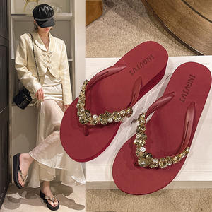 Sandalias de plataforma con punta abierta para mujer, de alta calidad, ligeras y transpirables, hechas de material de goma, ideales para la playa. - Product Image 1