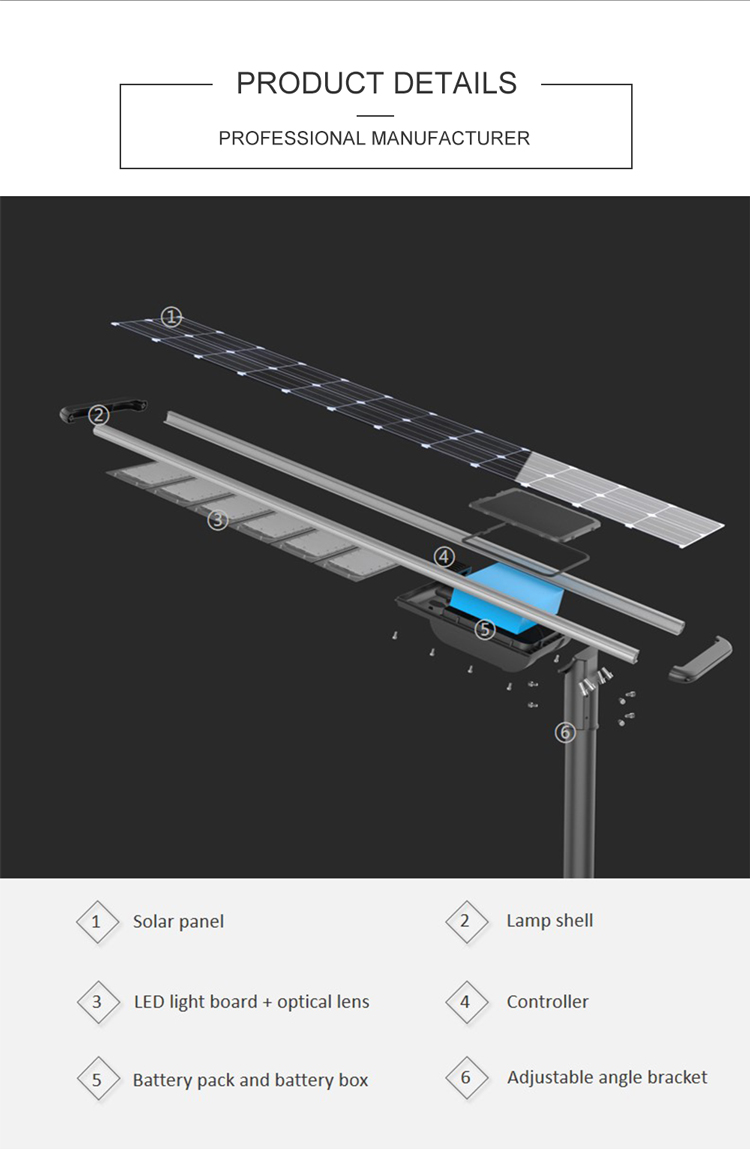 high lumen aluminum alloy material microwave motion sensor solar powered street light